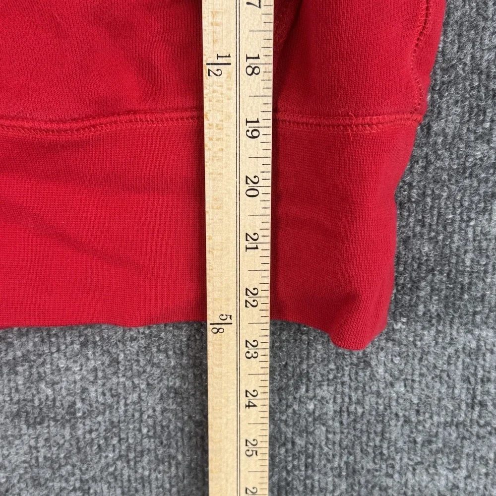 Nike Sportswear Hoodie Womens M Red Tonal Velour Logo Pullover Cotton Swoosh Y2K